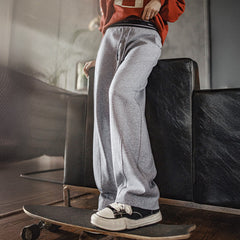 MADEN Cotton Wide-Leg Joggers with Drawstring