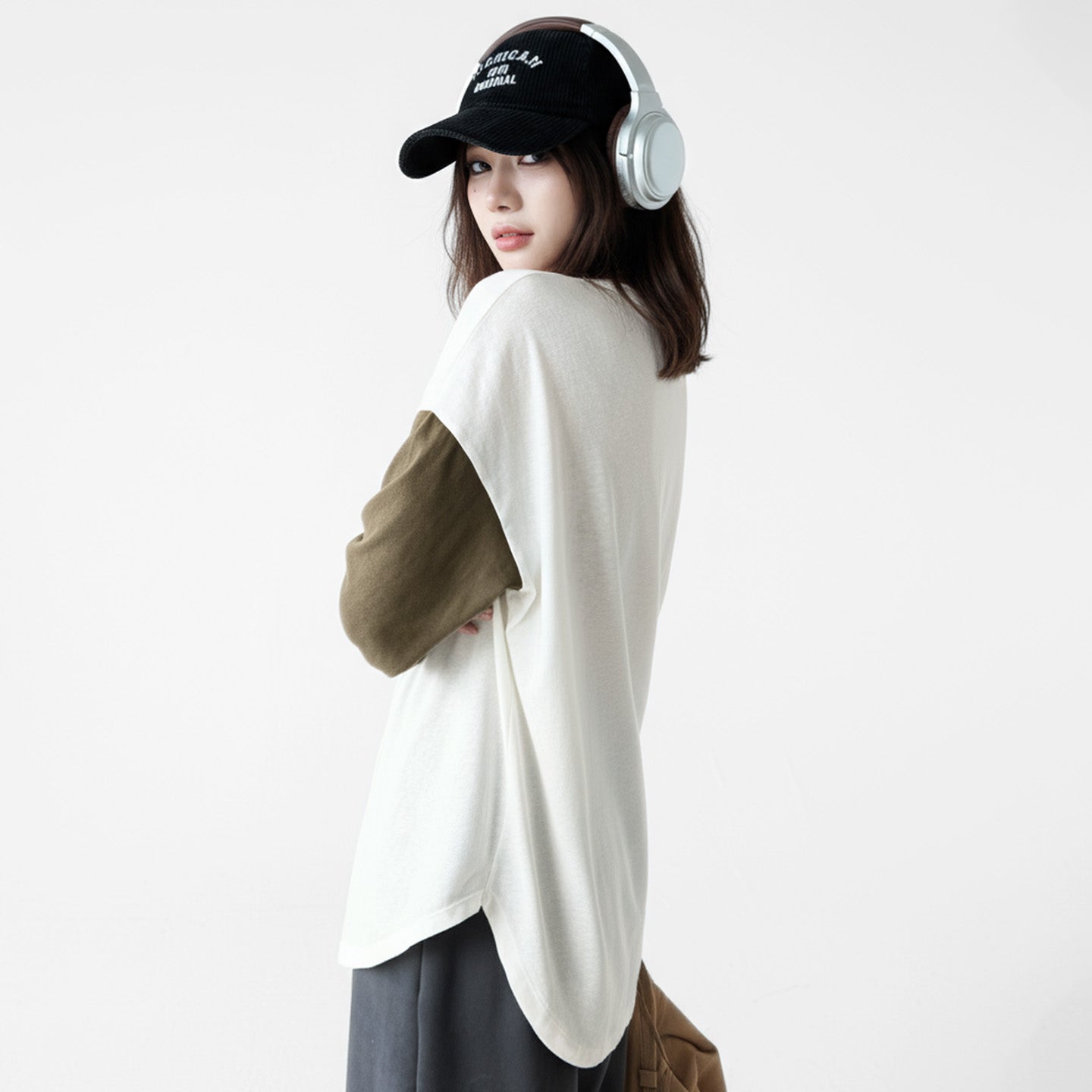 MADEN Langarmshirt mit Farbblock-Design