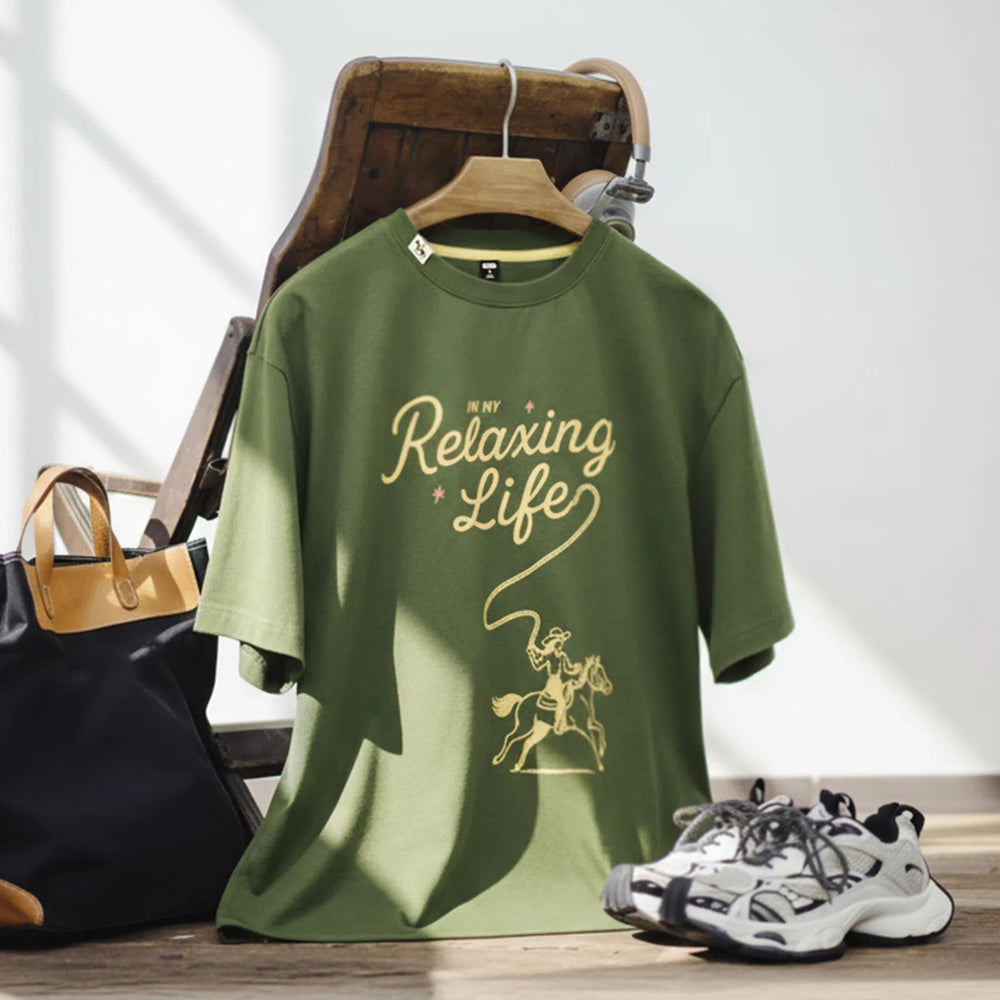 MADEN Women's Vintage Print Cotton Tee