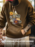 MADEN Brown Badge Embroidered Hoodie- Fleece Lined selected product image