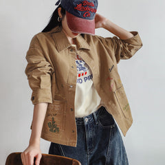 MADEN Farbige Bestickte Scheunenjacke