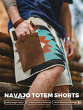 MADEN Navajo Totem Knitted Beach Shorts for Men selected product image