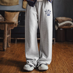 MADEN Women's Wide-Leg Sweatpants with Rolled Hem
