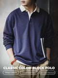 MADEN Retro Knitted Long Sleeve Polo Shirt selected product image
