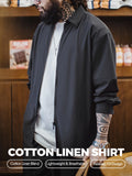 MADEN Men's Ice Silk Drapey Long-Sleeve Button-Down Shirt selected product image