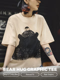 MADEN Lazy Bear Illustration Heavyweight Cotton T-Shirt selected product image