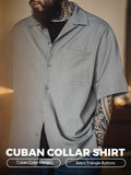 MADEN Linen Blend Cuban Collar Relaxed Shirt selected product image