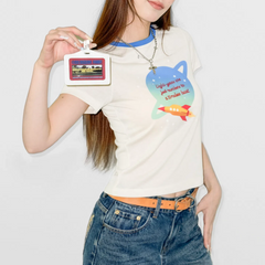 Camiseta ringer estampada de lyocell MADEN