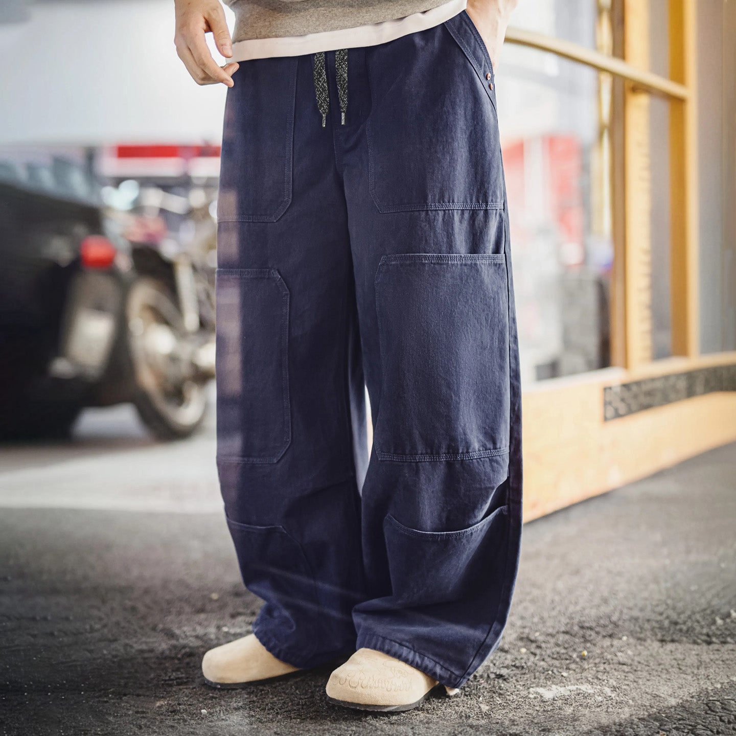 MADEN Denim Blue Carpenter Cargo Pants
