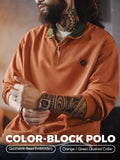 MADEN Men's Navajo Embroidery Long-Sleeve Polo Sweater selected product image
