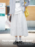 MADEN Textured Ripple Pleated A-Line Midi Skirt selected product image