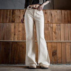 MADEN Mid-Rise Slim Flare Cotton Trousers