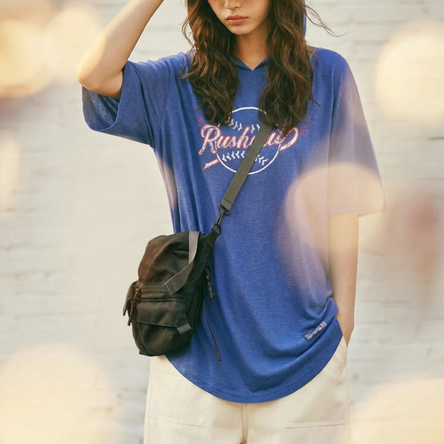 MADEN Women's Hooded Lyocell Print Tee