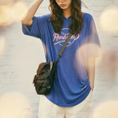 MADEN Women's Hooded Lyocell Print Tee