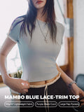 MADEN レーストリム スリムフィットTシャツ selected product image