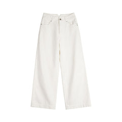 Jeans blancos de mezclilla para mujer MADEN - hebilla trasera