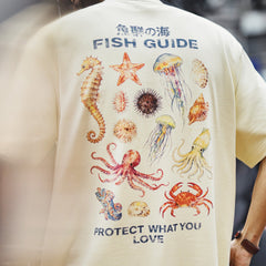 MADEN Ocean Fish Print Short-Sleeve T-Shirt