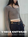 MADEN Women’s Cotton V-Neck Knit Sweater - Cotton 100% selected product image