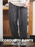 Pantalon de jogging décontracté pour homme MADEN, en velours côtelé avec cordon de serrage, taille élastique ample, jambes larges, coupe ample et confortable, style urbain.  selected product image