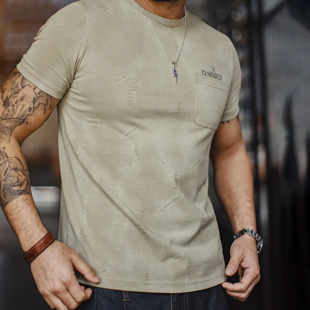 MADEN Vintage Distressed Print Tee