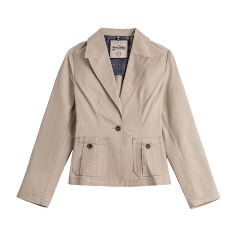 MADEN Notched Collar Cropped Blazer