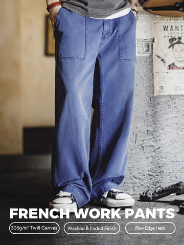 MADEN Blue Washed Canvas Pants