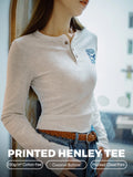 MADEN Heavyweight Cotton Slim-Fit Long Sleeve Henley T-Shirt selected product image