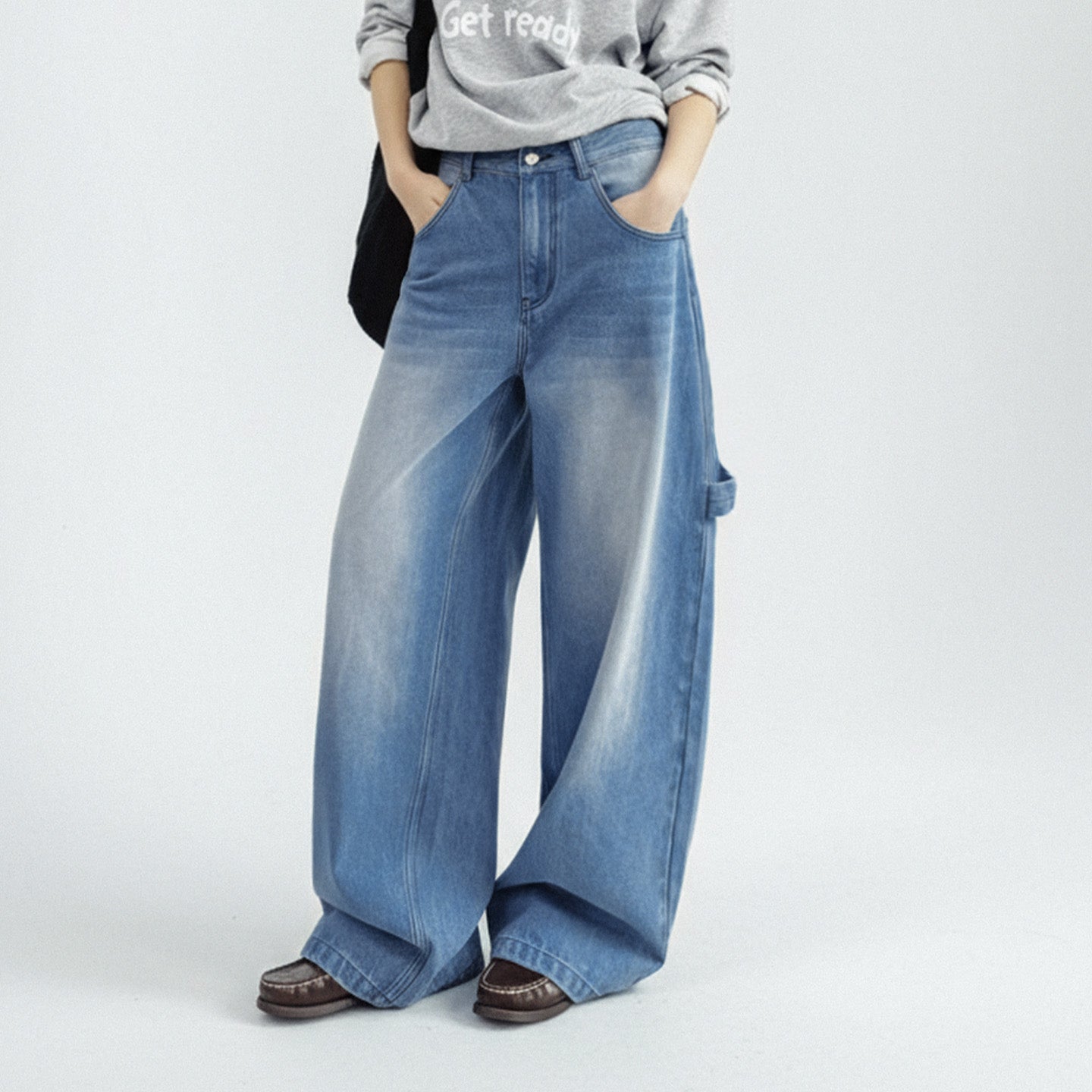 MADEN Women's Washed Denim Jeans