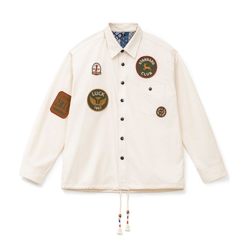 MADEN Men's Embroidered Badge Shirt
