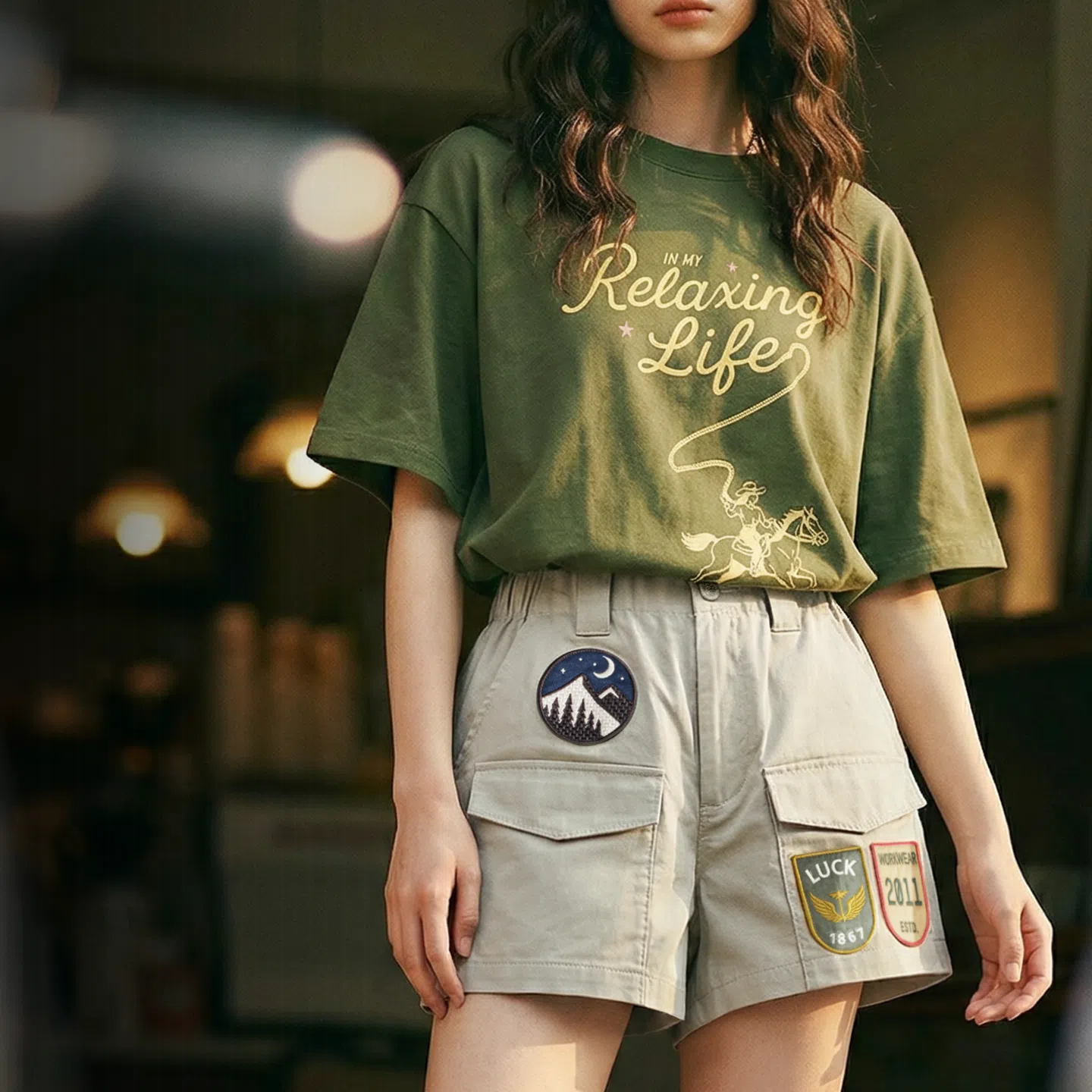 MADEN Women's A Line Cargo Shorts