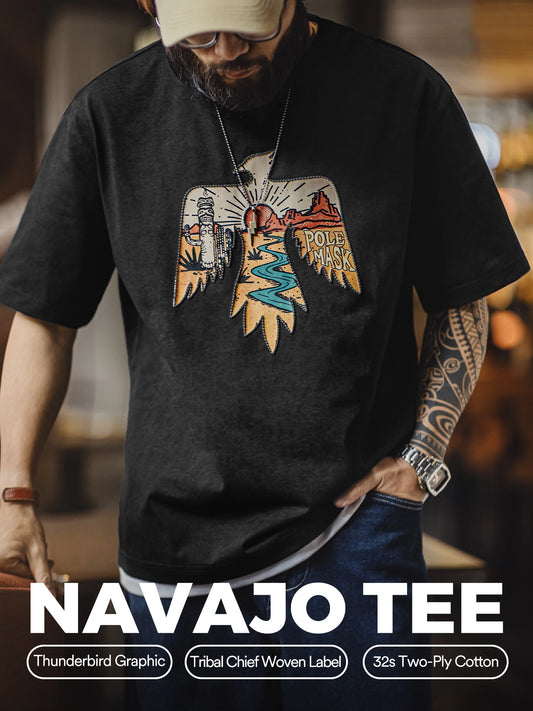 MADEN Men's Thunderbird Embroidery Heavyweight Cotton T-Shirt
