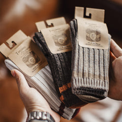 MADEN Schwere Baumwoll Rippsocken für Herren