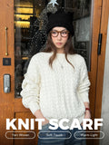 Écharpe et cache-cou en maille double sens MADEN pour femme, épaisse et chaude, noire, douce et confortable.  selected product image