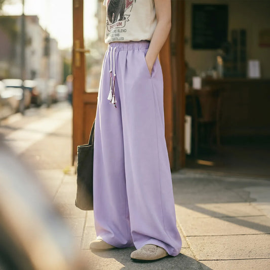 MADEN Women's Lilac Drape Wide Pants