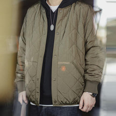 Chaqueta varsity acolchada de algodón de peso pesado para hombre MADEN