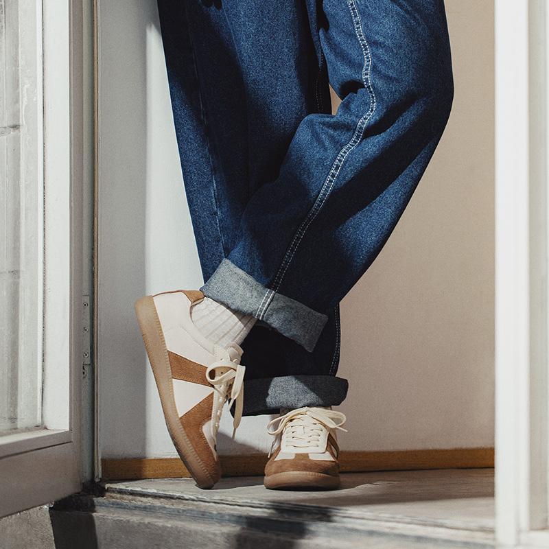 MADEN Retro Wildleder Trainer Sneaker mit dicker Sohle