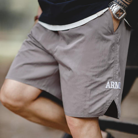 MADEN Retro Sports Shorts Training Short Pants Loose-fit Straight Cut Letter Embroidery Summer Wear for Men Uncle Fu Brand