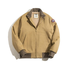 MADEN Vintage Patch Flieger-Bomberjacke Slim Fit