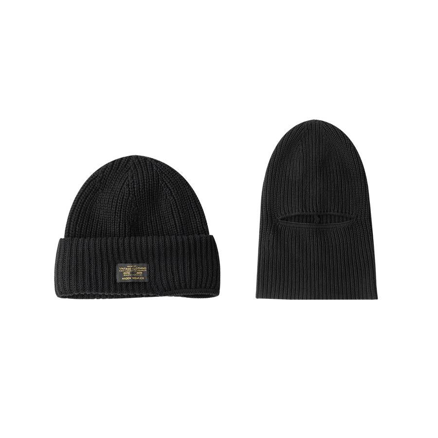 MADEN Schwerer Rippenstrick Balaclava Beanie Mütze