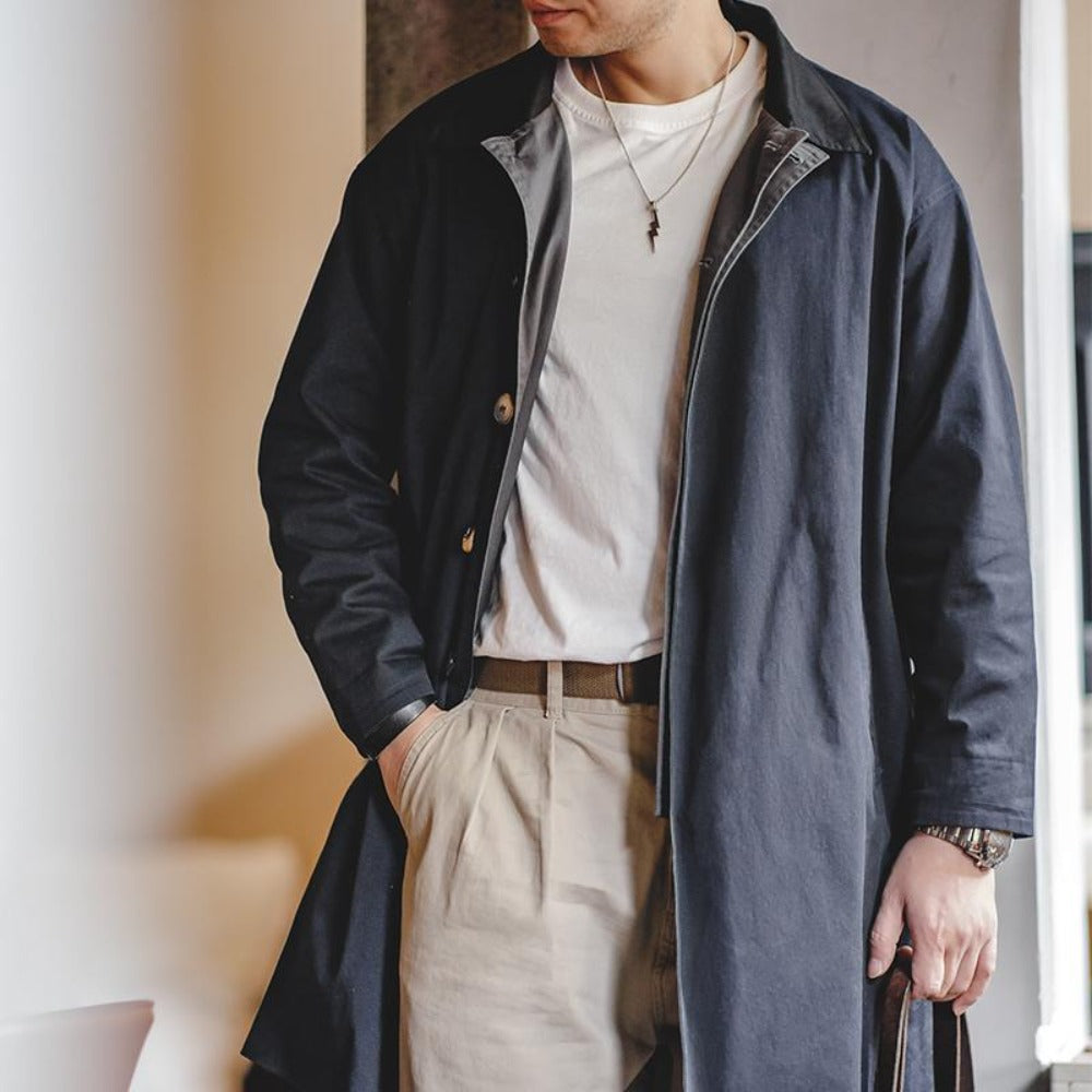 Áo khoác trench coat Balmacaan MADEN