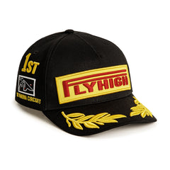 MADEN Schwarze F1 Champion bestickte Flat Brim Cap