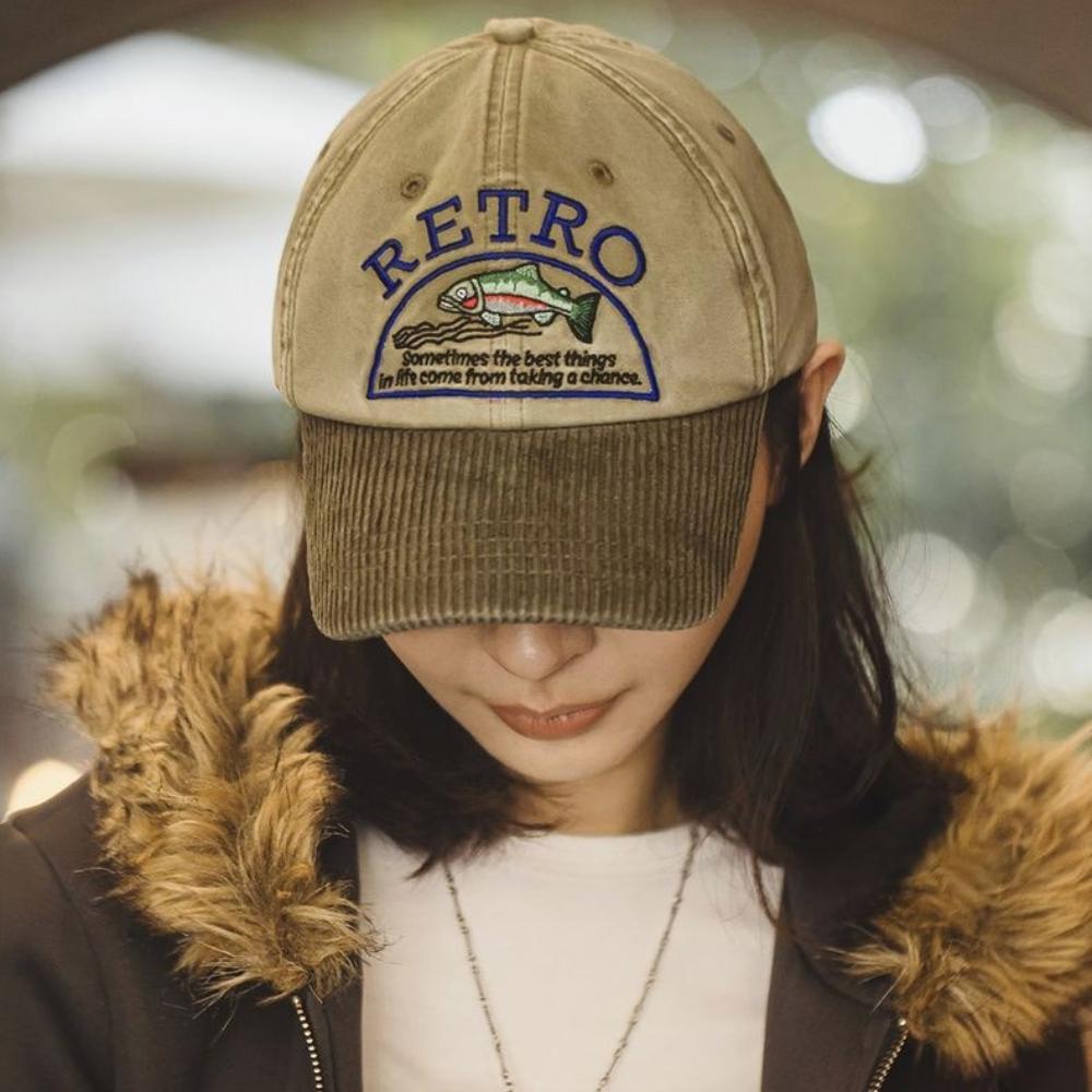 MADEN Canvas Dad Cap Corduroy Brim