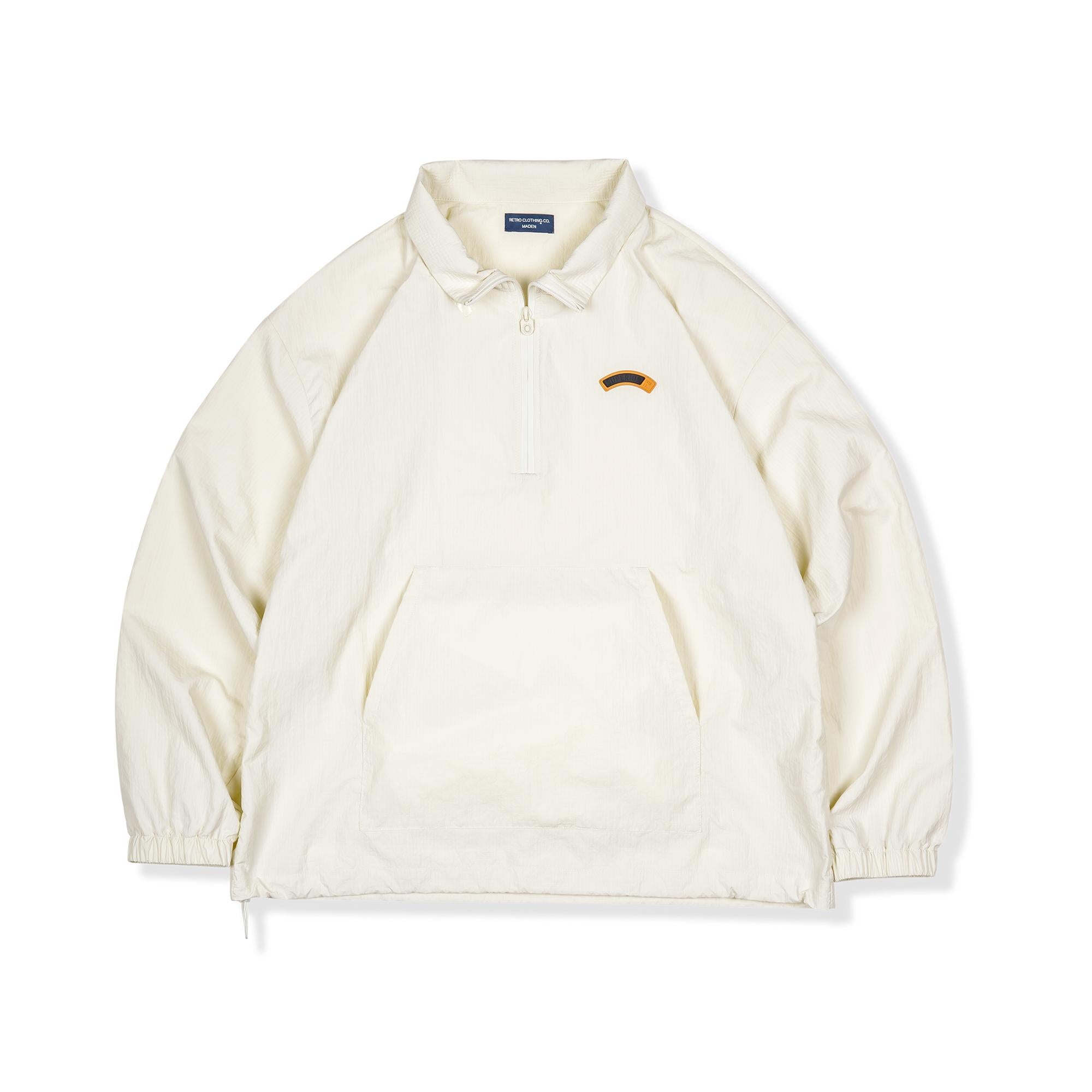 MADEN Retro Nylon-Sportjacke mit halbem Reißverschluss