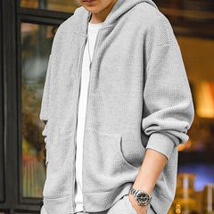 MADEN Schwerer Waffelstrick Kapuzenpullover Sweatshirt