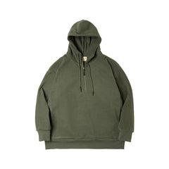 MADEN Herren Schwerer Polar-Fleece Half-Zip Hoodie