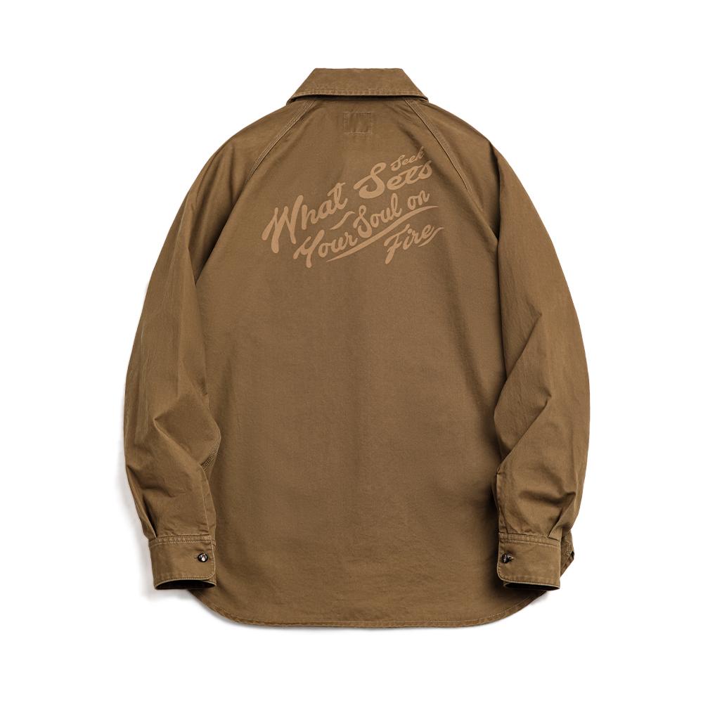 MADEN Cowboy Print Langarm Baumwoll Hemdjacke