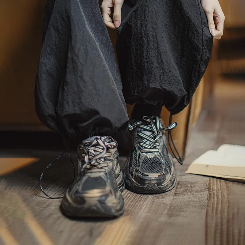 MADEN Damen Schnell trocknende Cargohose mit weitem Bein
