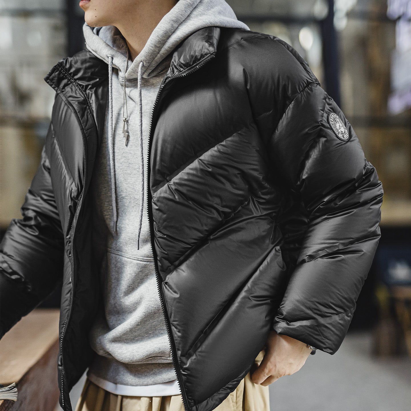 Chaqueta acolchada retro Maden de peso pesado para abrigo cálido de invierno