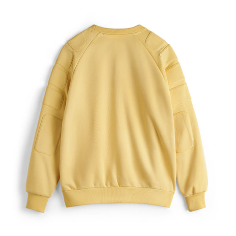 Sudadera MADEN de cuello redondo color oliva con forro de vellón