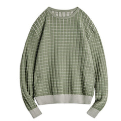 MADEN Herren Grün Kariertes Sweatshirt